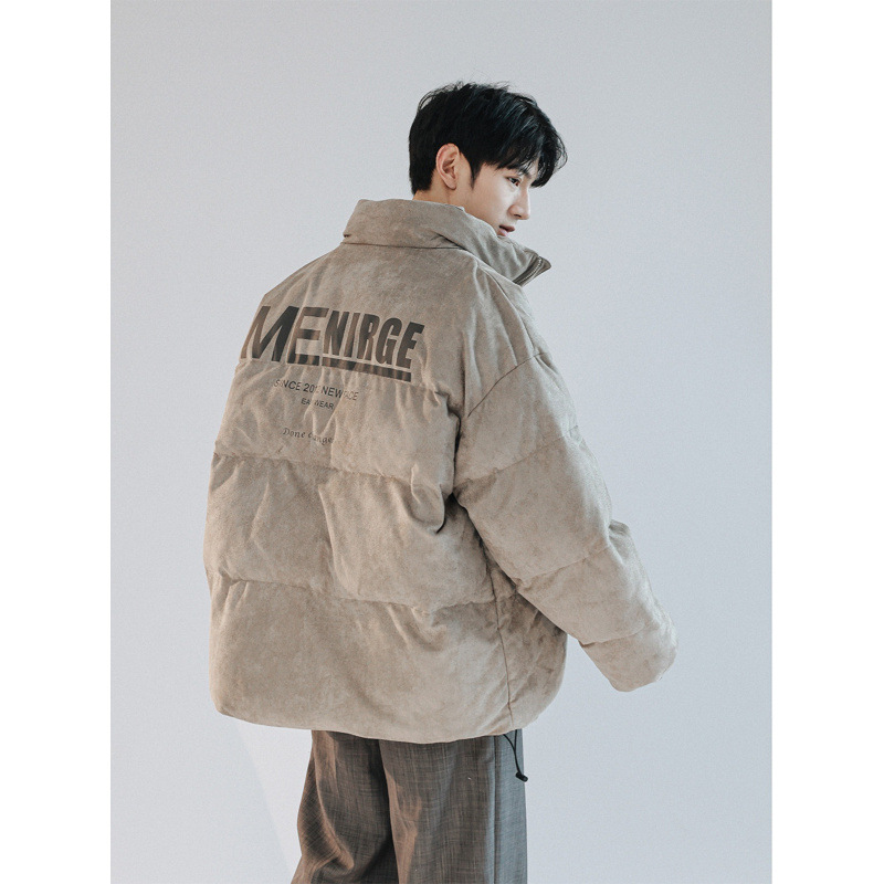 鹿皮绒棉服男款冬季加厚面包服美式复古棉衣外套保暖防寒羽绒
