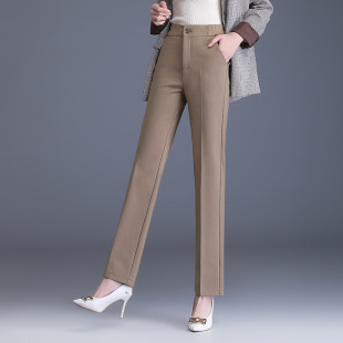 子2024秋冬新款 女高腰弹力中年女士裤 大码 烟管裤 直筒西装 休闲裤 裤