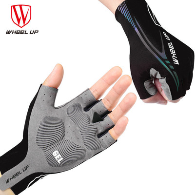 wheel up骑行手套半指公路山地车自行车骑行手套半指短指手套装备