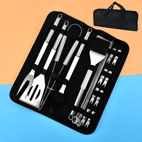 亚马逊烤具套装BBQ烧烤工具不锈钢烧烤套装户外烤具工具套装5件套