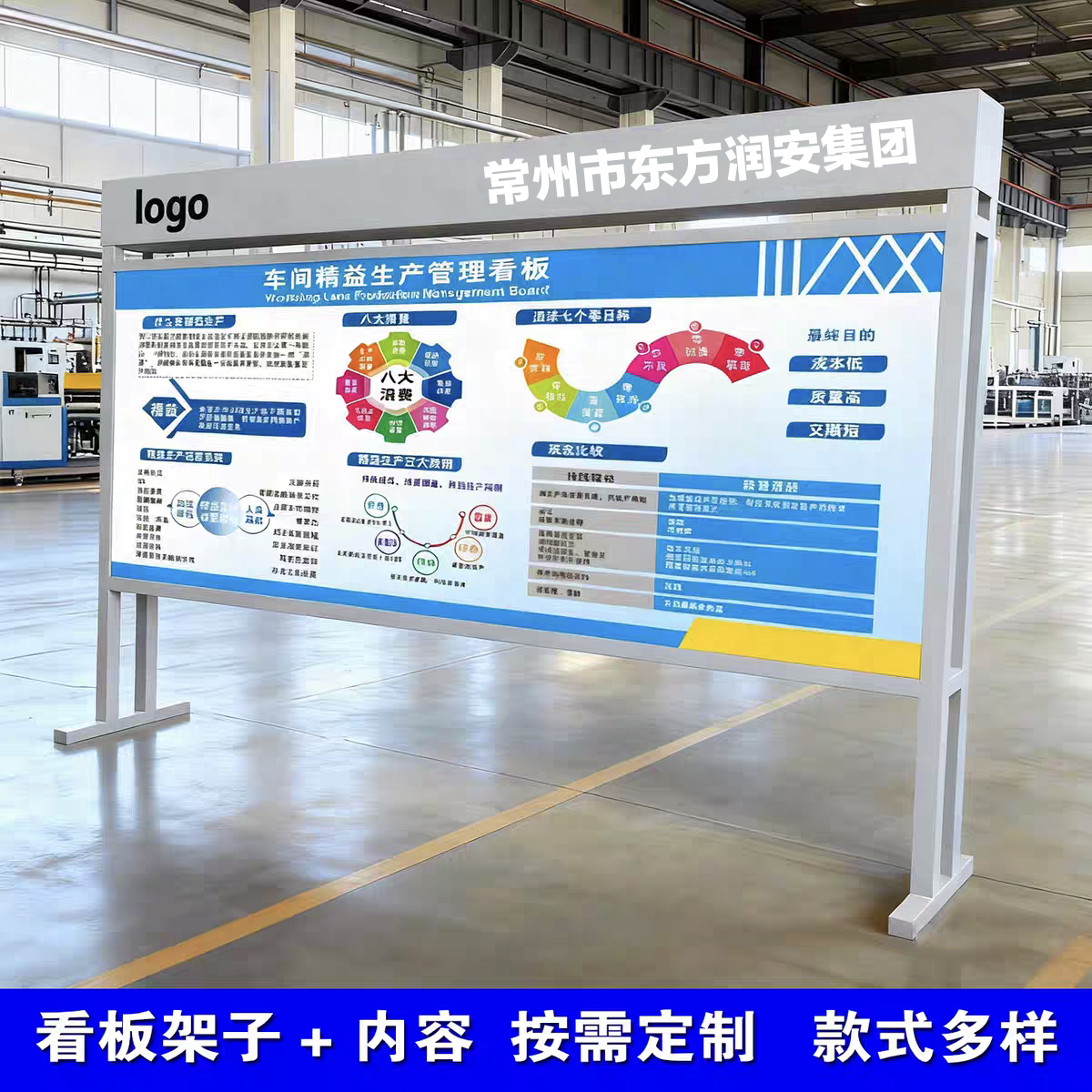 室内宣传栏双面展示架不锈钢公告栏生产管理看板可移动车间公示栏