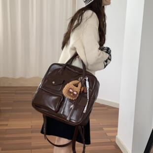 肥肥自制包包女2025秋冬新款大容量双肩包流行韩系休闲单肩手提包