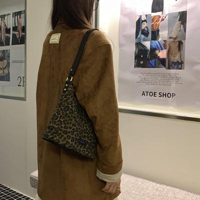 肥肥自制包包女2024秋冬新款豹纹水桶包高级感休闲百搭单肩斜挎包