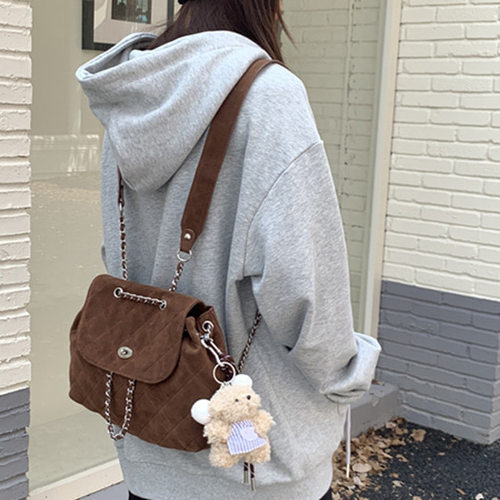 肥肥自制休闲百搭链条双肩背包