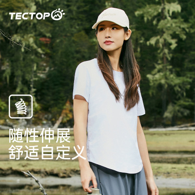 探拓户外夏季女圆领短袖