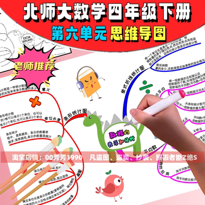 北师大数学四年级下册第六单元数据的表示和分析思维导图手抄小报