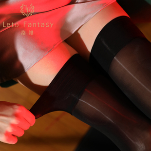 络绯 油光长筒过膝袜丝袜滑性感防滑油亮大腿高密马油极光涞 柔