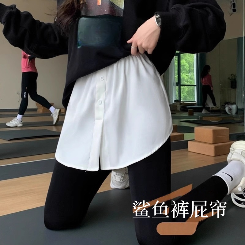 配鲨鱼裤的屁帘叠穿高级感T恤卫衣打底内搭神器下摆遮屁股半身裙