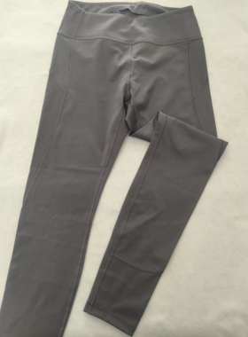 越工厂尾货绝版中高腰7/8 25寸塑型磨毛瑜伽裤小腿裤女速干透气