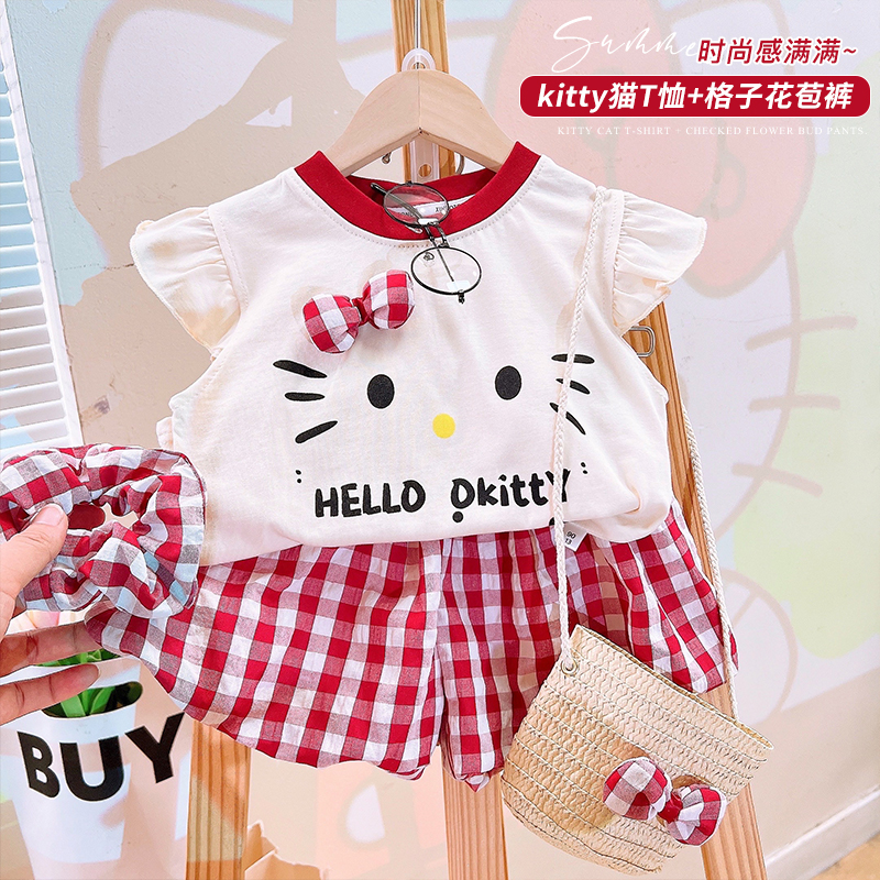 韩韩良品韩版纯棉两件套夏季套装