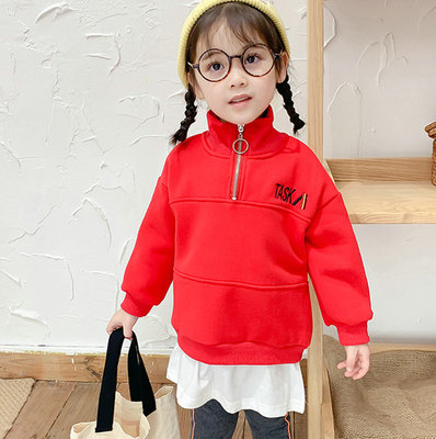女童加绒字母印花卫衣裙
