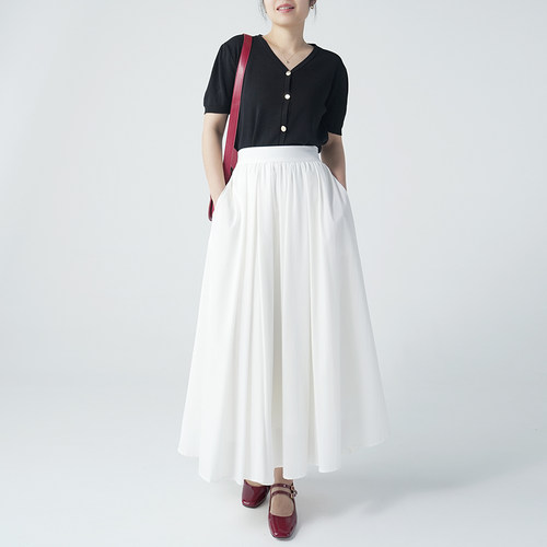 吴大潼高级感法式大摆A字半身裙