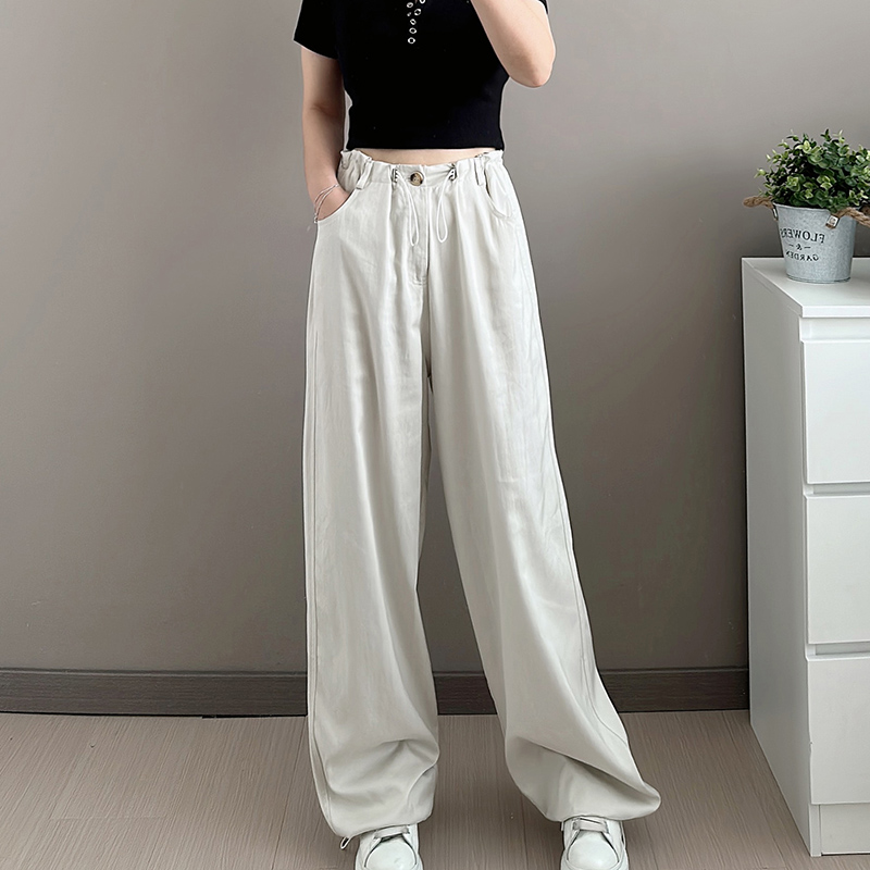 微胖mm宽松大版天丝工装裤阔腿裤