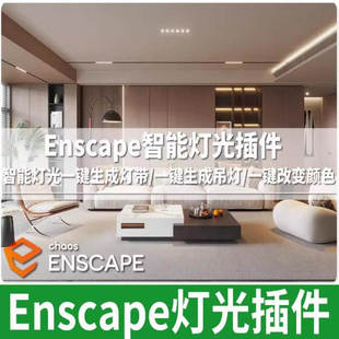 Enscape 智能灯光插件草图大师SU一键吊顶灯光可改 ies灯光渲染