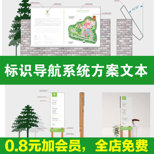 公园商业街公共空间园区标识牌导视系统概念PPT设计PDF方案文本