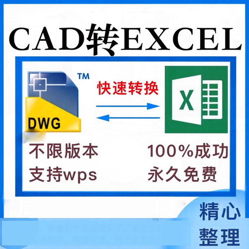 cad转excel表格插件软件工具dwg提取文字xls格式编辑图纸转换WPS