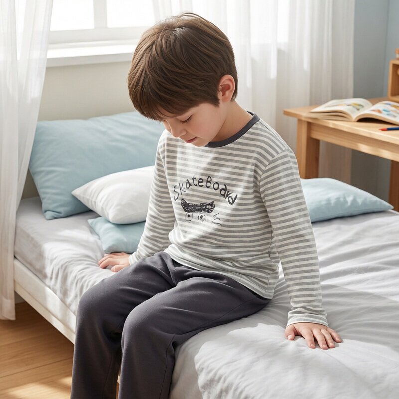 儿童长袖睡衣纯棉秋款中大童小学生长袖长裤春夏季男童家居服套装