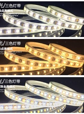 LED灯带5730三色调光16色RGB遥控5050七彩户外软灯条防水吊顶客厅