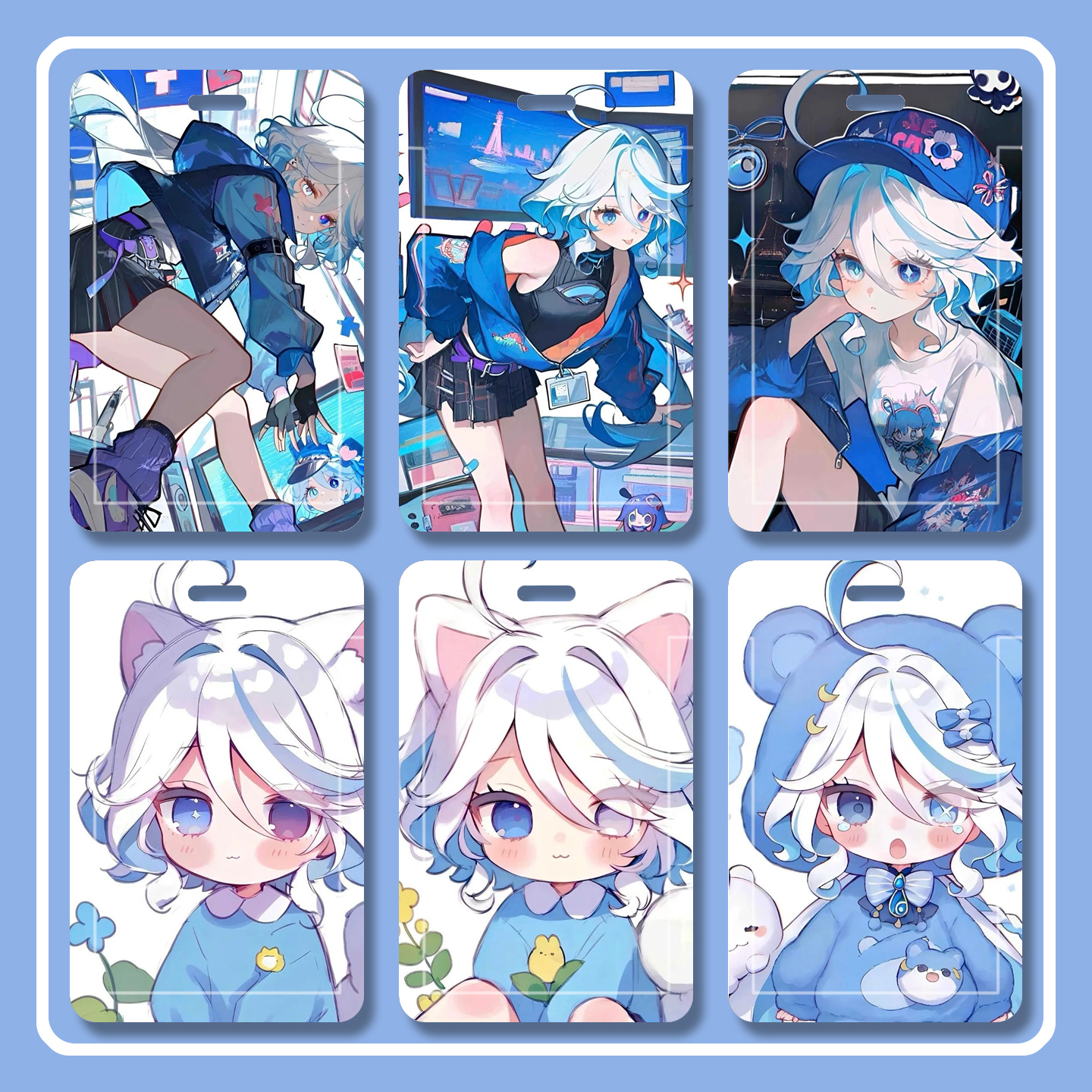 原神芙宁娜周边卡套高透耐磨PU材质精工包边防摔防尘公交饭卡保护