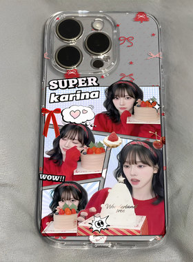 圣诞柳智敏红色女神甜美手机壳适用于iPhone苹果17小米17opporeno15华为vivo红米荣耀