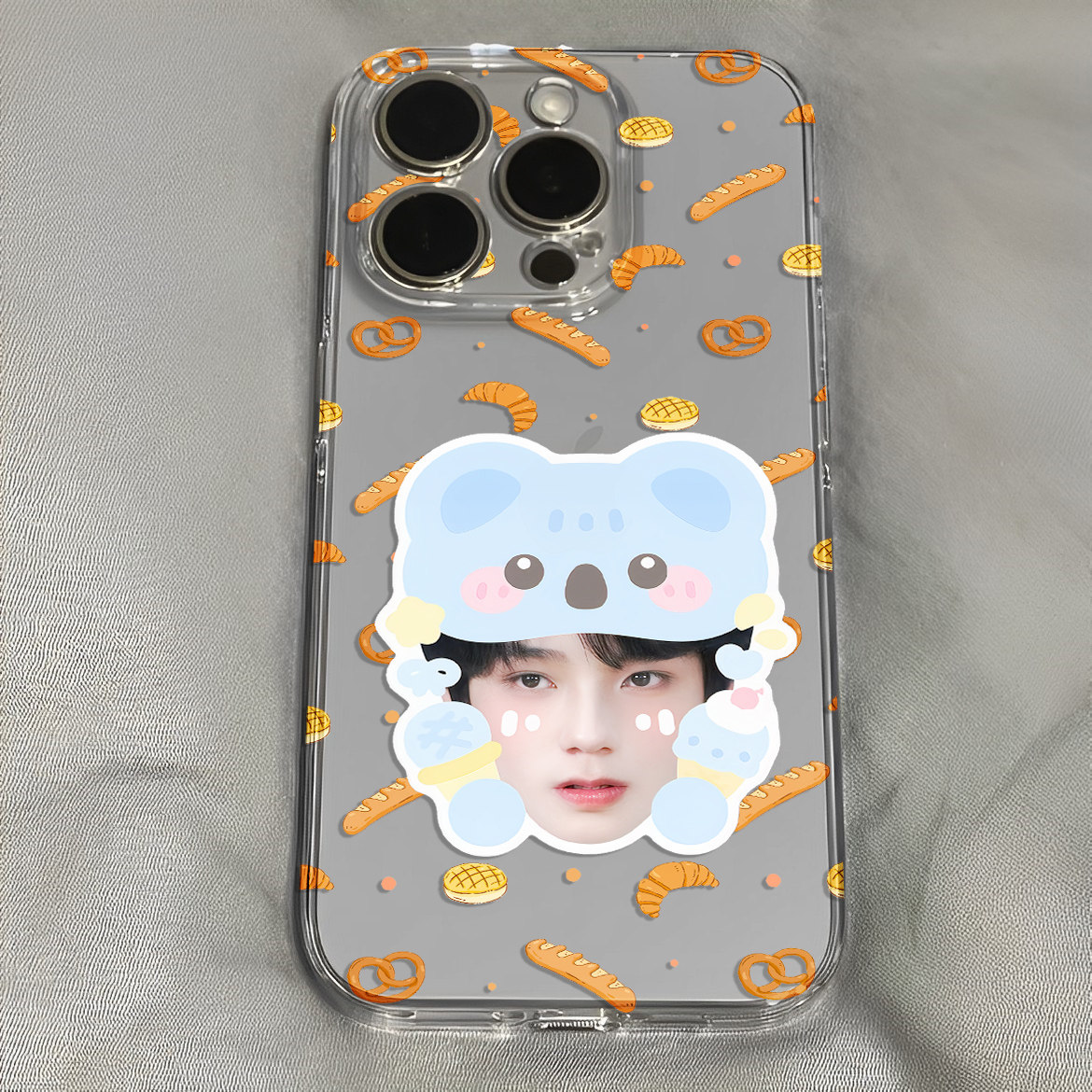 王橹杰可爱面包超人大头涂鸦手机壳适用于iPhone苹果17小米17opporeno15华为vivo红米荣耀