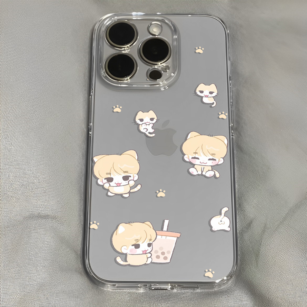 得能勇志可爱小猫yushi手机壳适用于iPhone苹果17小米17opporeno15华为vivo红米荣耀