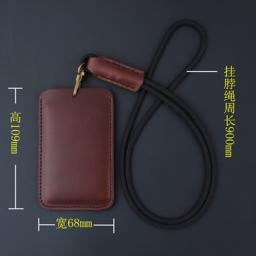 Кожаный ремешок ручной работы, картхолдер, чехол для проездного, рабочий бейджик