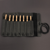 包邮 签字笔铅笔毛笔大容量真皮保护袋 钢笔 手工头层牛皮卷帘笔袋