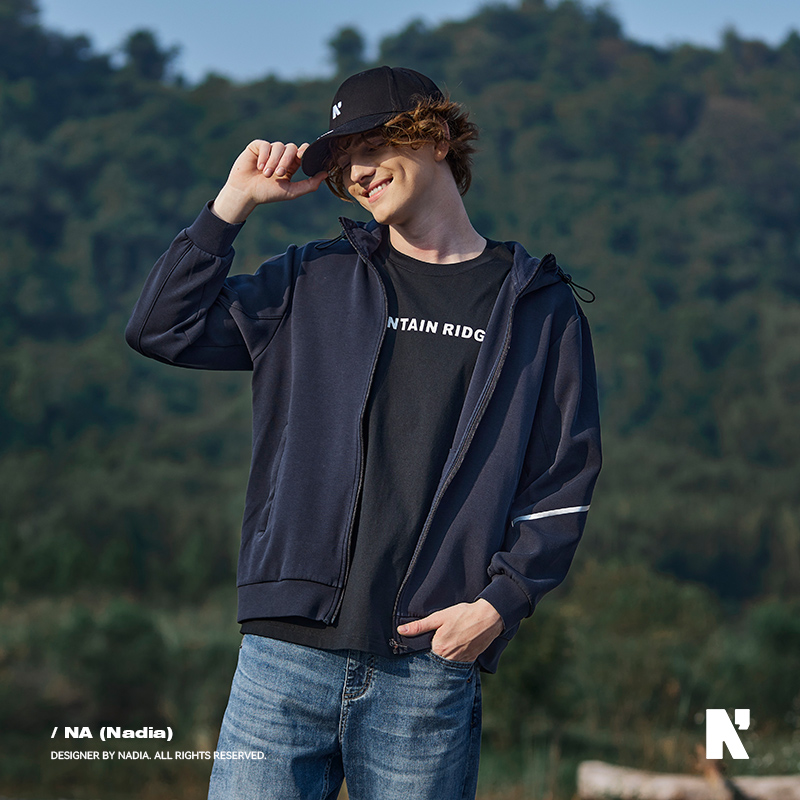 N+a纳迪亚24年春季新款连帽开衫男女同款上衣外套OY12502,女装/女士精品,短外套,淘宝优惠券,粉丝福利购,淘宝优惠卷