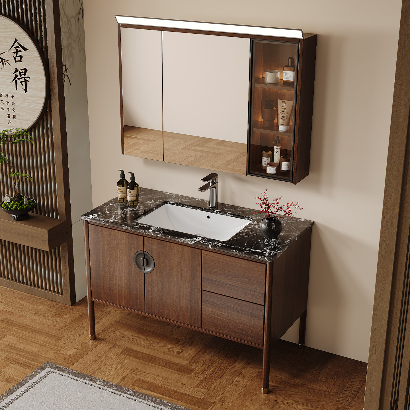 宋氏美学奢石台面智能浴室柜组合