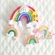 新品 软陶彩虹小摆件生日烘焙蛋糕装 饰仿翻糖彩虹插件云朵星星彩虹