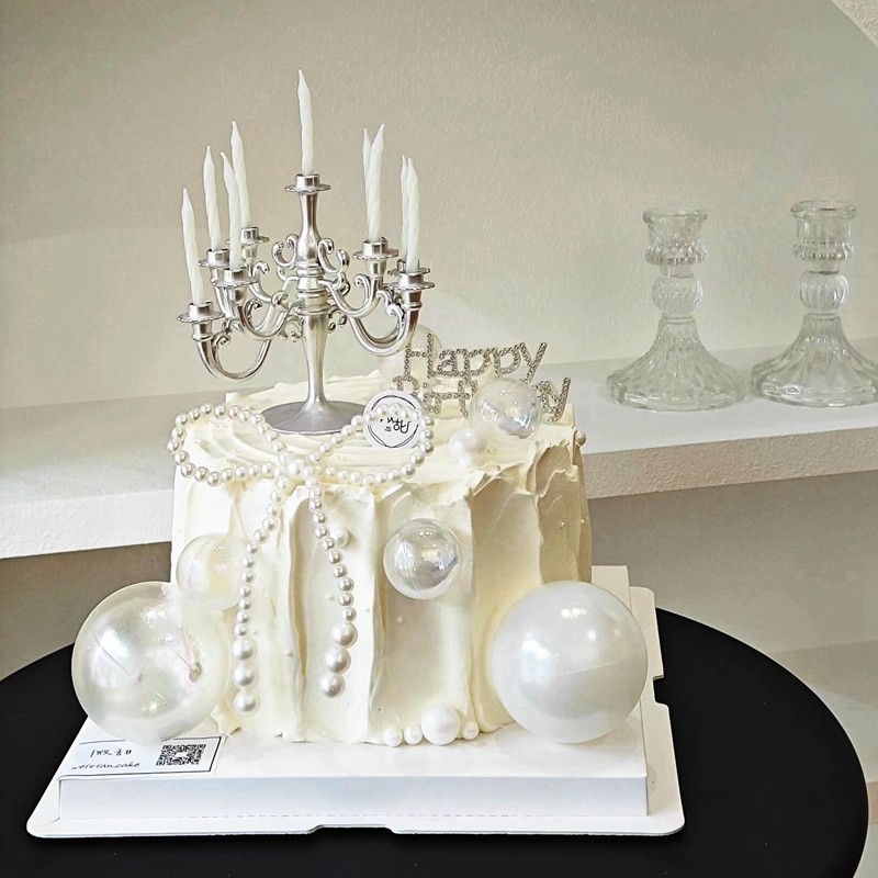 520情人节蛋糕装饰插件银色烛台蜡烛珍珠蝴蝶结ins幻彩圆形球插牌,节庆用品/礼品,节日装扮用品,淘宝优惠券,粉丝福利购,淘宝优惠卷