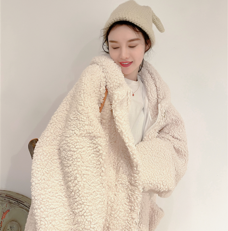 Real price winter super warm large package cotton quilt granular Alpaca lamb coat