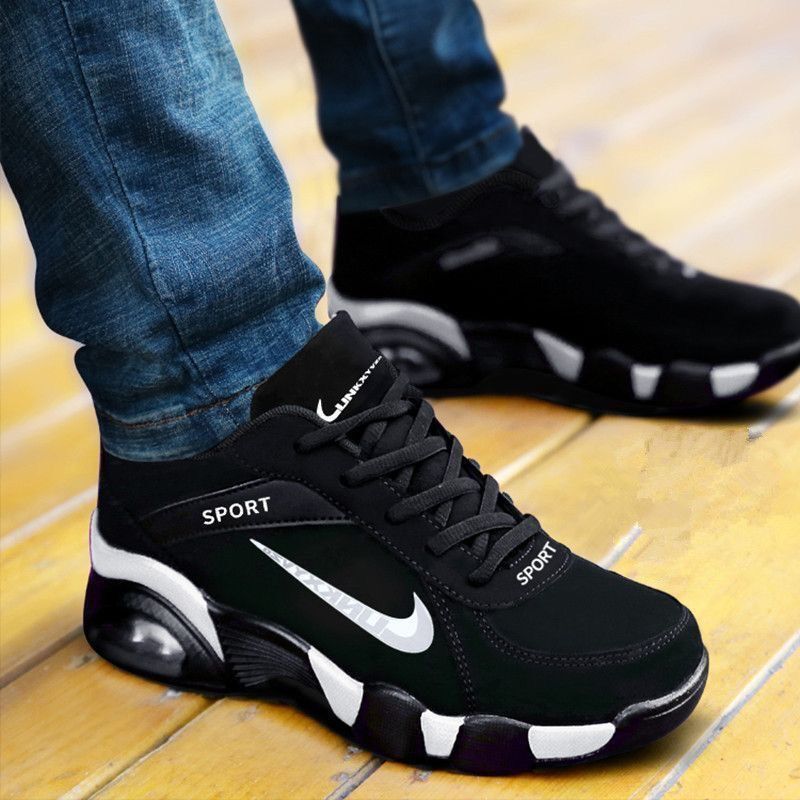 秋冬款加绒棉鞋防滑气垫跑步鞋