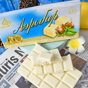 可瑞迩气泡黑巧克力果仁榛子夹心白巧克力俄罗斯进口代可可100克