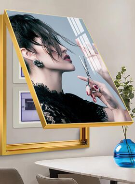 美发店理发店墙面壁画网红发型电表箱装饰画遮挡盒弱电总开关挂画