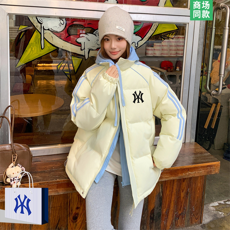 条纹连帽棉服男士棉衣外套潮