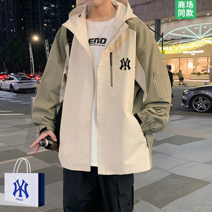 专柜同款 潮牌男款 刺绣冲锋衣外套男士 2025新款 连帽夹克 秋冬季