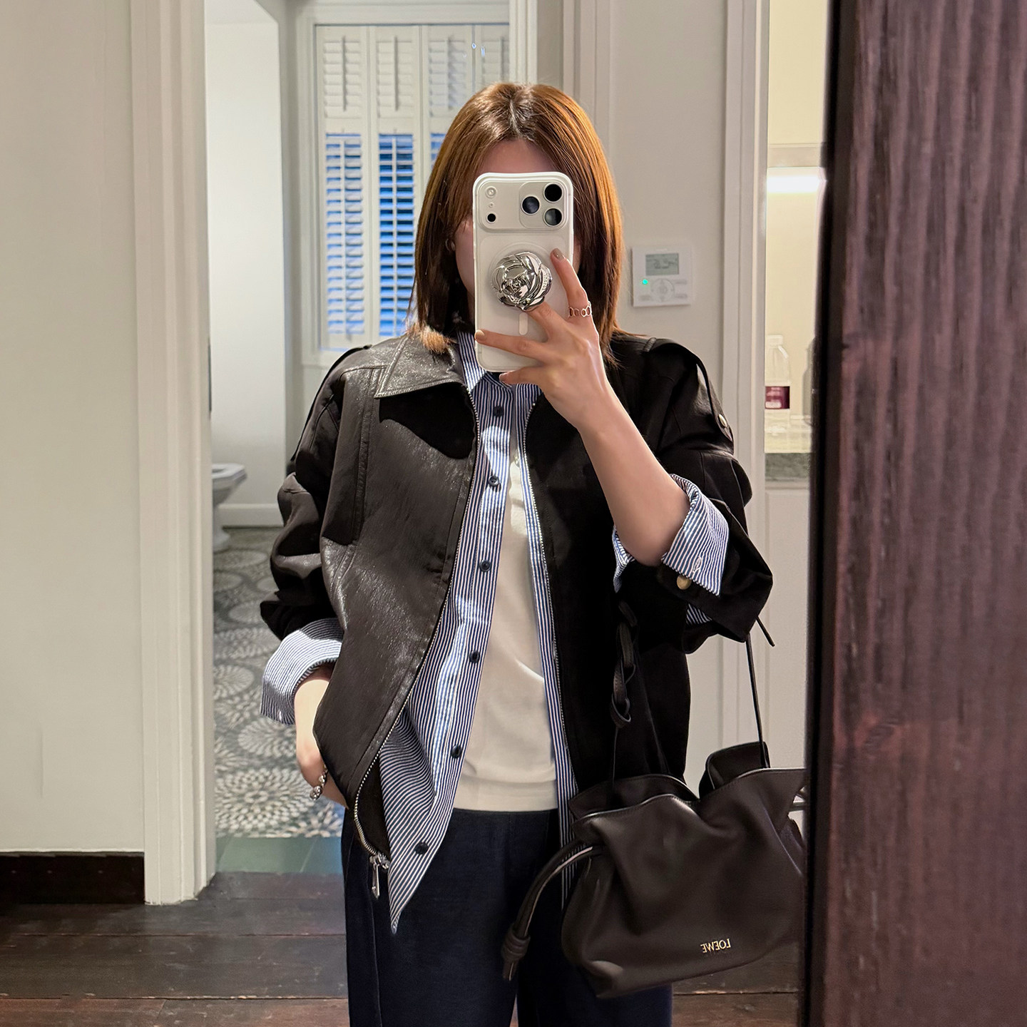 是旺仔呀 小个子专属 高级金属丝光绒感蛋白皮衣外套女款2026新款图片