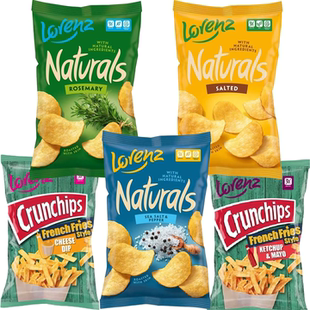 德国劳仑兹Lorenz原切手工经典 原味薯片膨化零食海盐薯片100g袋装