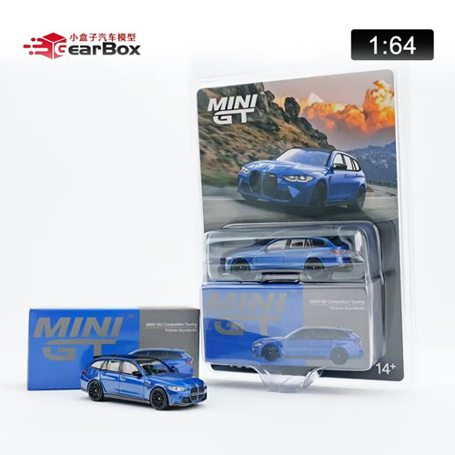 MINIGT 1090# 1:64 宝马M3 Competition Touring蓝色瓦罐汽车模型