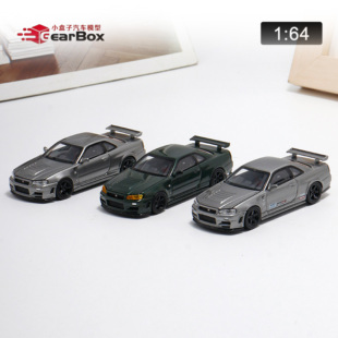 MH 1:64 尼桑天际线GTR R34 NISMO CRS VER开盖 仿真合金汽车模型