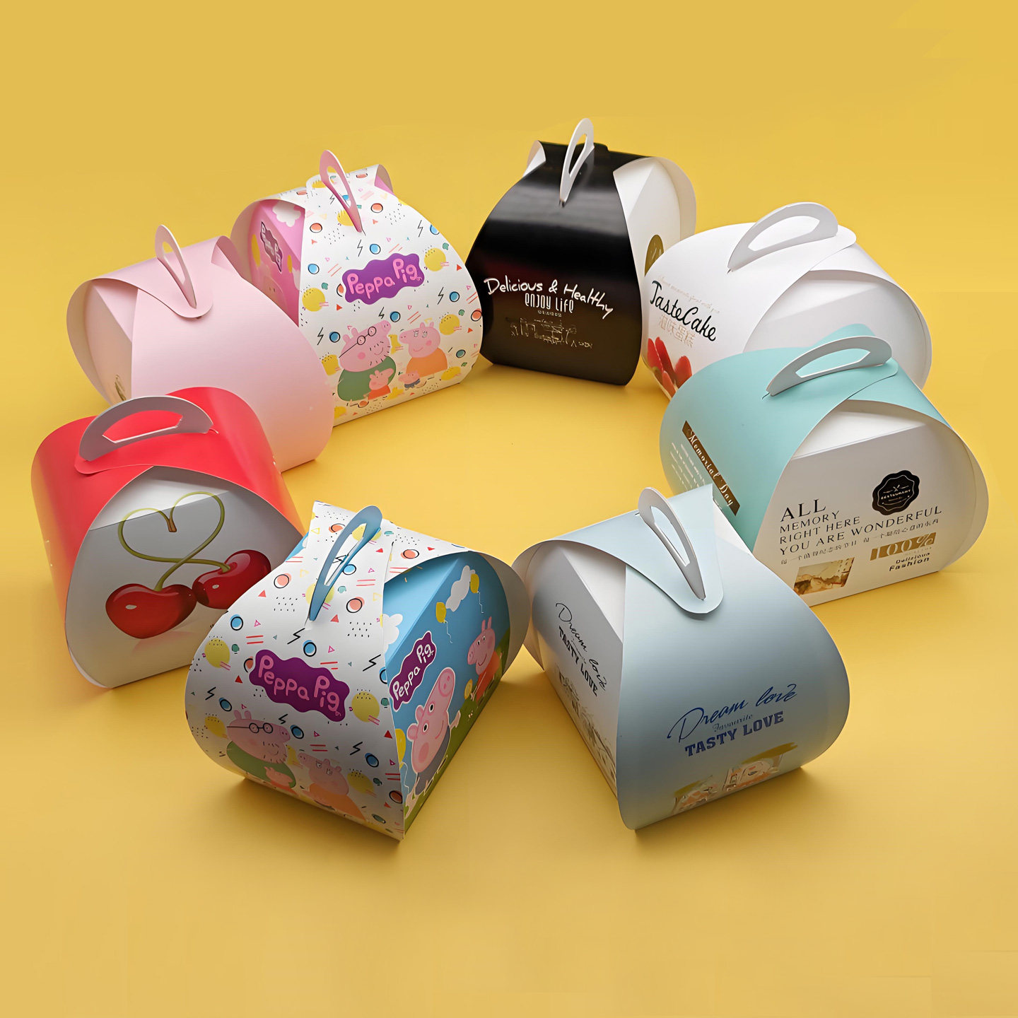 小四开蛋糕盒一次性手提慕斯盒小西点盒烘焙点心包装盒纸盒包邮