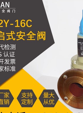 新安安全阀A42Y-16C/25/40/64DN50铸钢弹簧全启封闭式氢氧气氮气