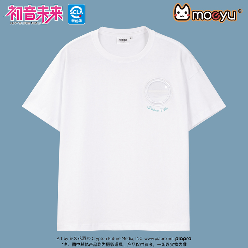 初音未来酣然梦景系列夏季短袖T恤女miku圆领上衣宽松二次元周边