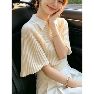 商场同款专柜正品2026夏新款斗篷式短袖t恤女冰丝针织蝙蝠衫上衣