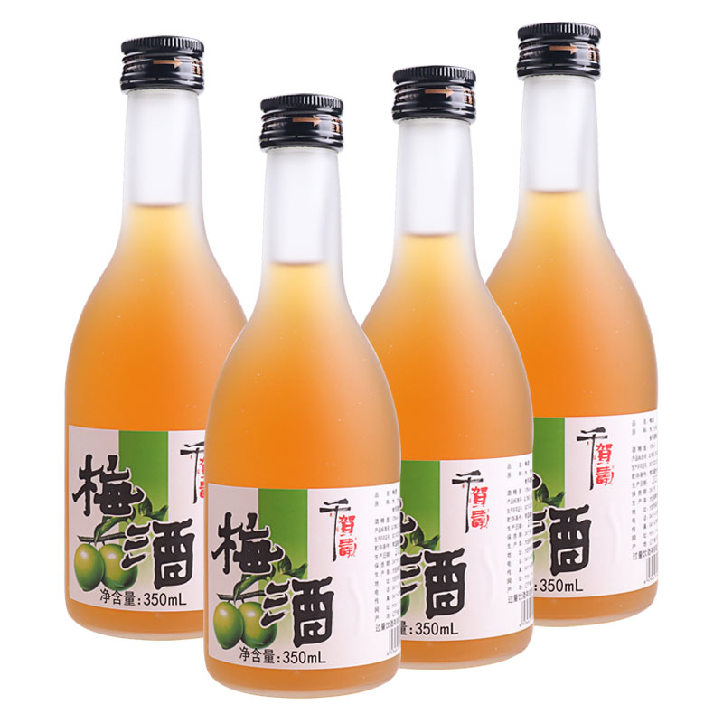 日本梅酒日式千贺寿梅酒青梅酒梅子酒果酒350ml*4瓶女士低度酒