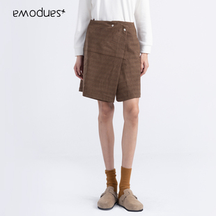 咖色短裤 高腰显瘦不规则A字靴裤 EQDXSD01 阔腿裤 2022年新款