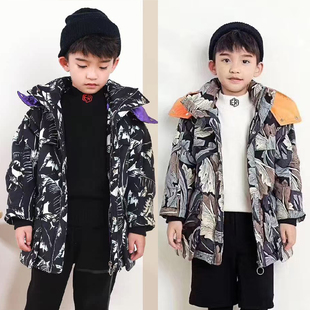 欧恰恰男童 秋冬韩版时尚休闲百搭中长款连帽棉服E185250272