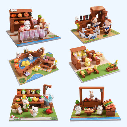 新品 微泥小匠食玩系列 真砖实瓦搭建房子小屋微场景观泥瓦建筑师